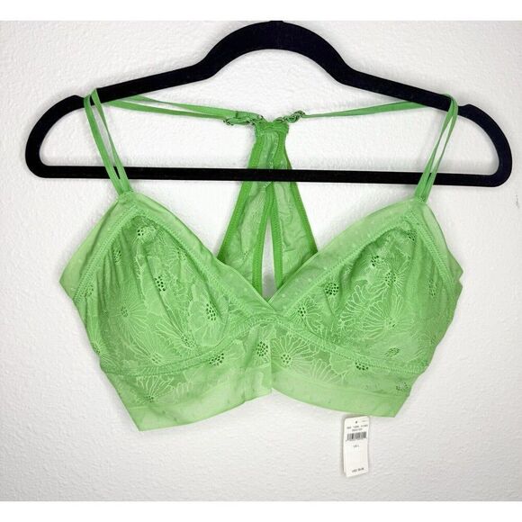 Aerie pop lace padded racerback bralette in green Size Large NWT - Picture 1 of 5
